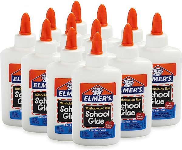 Elmer's Liquid School Glue, Washable, 4 Ounces Each, 12 Count - Great for Making Slime