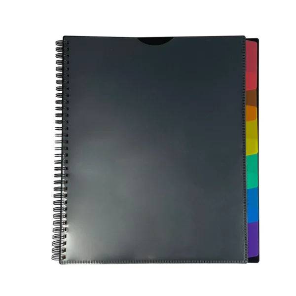 Pen+Gear 12 Pocket Spiral Poly Organizer, Black File Folders, Assembled Product Height 11.4in